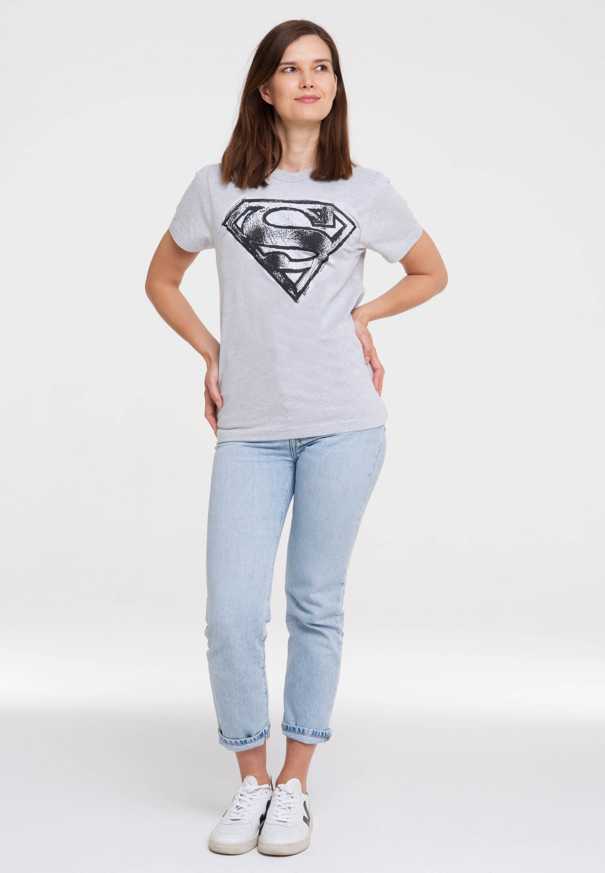 T-Shirt trendigem »Superman walking mit I\'m Logo«, LOGOSHIRT Scribble | Superhelden-Print bestellen