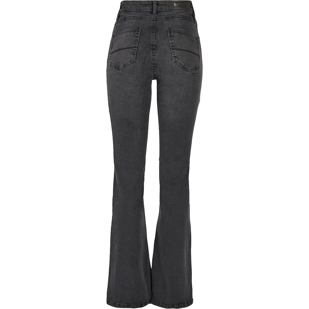 URBAN CLASSICS Bequeme Jeans Damen Ladies High Waist Flared Denim Pants (1 tlg.)