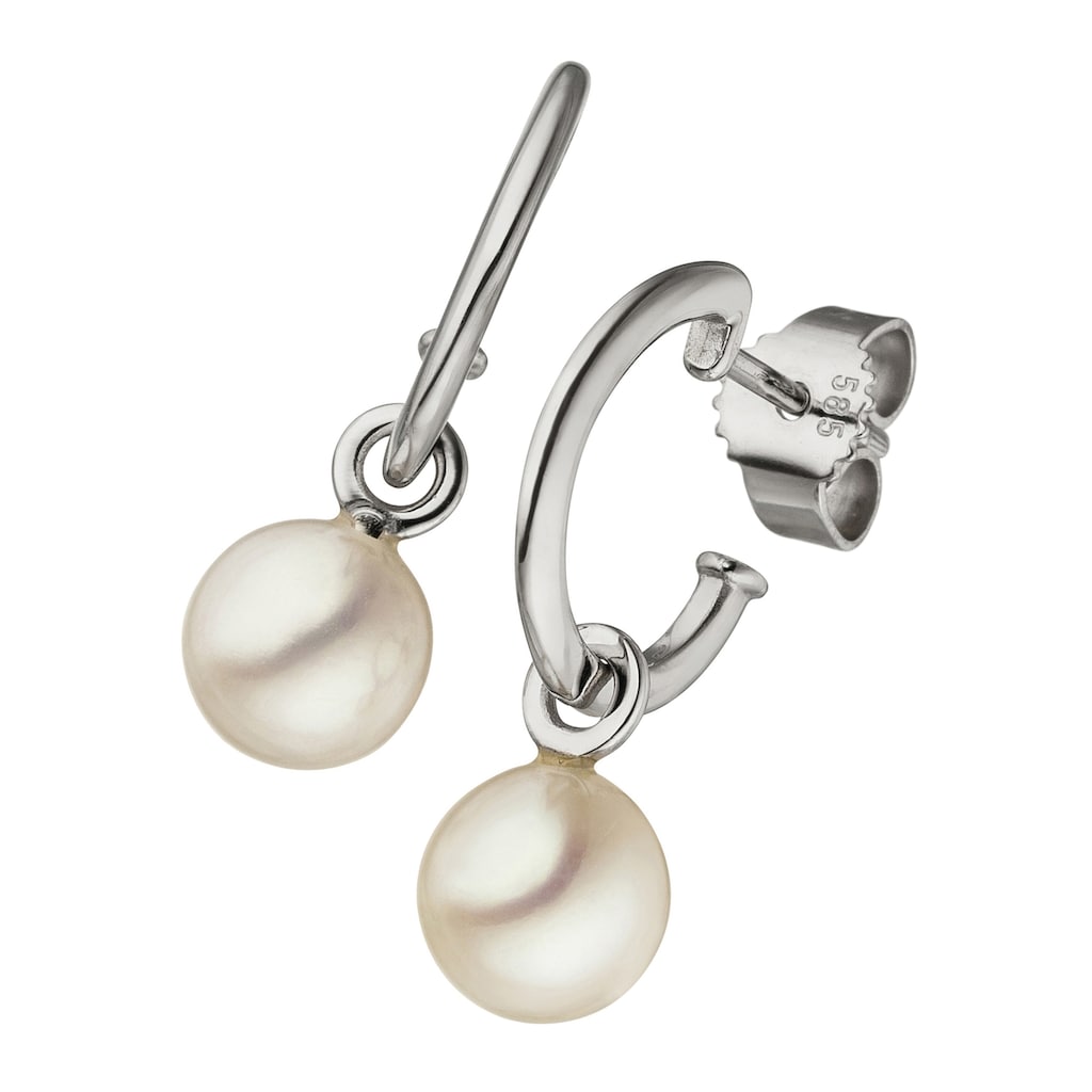 JOBO Perlenohrringe Ohrringe mit Perlen 585 Weißgold