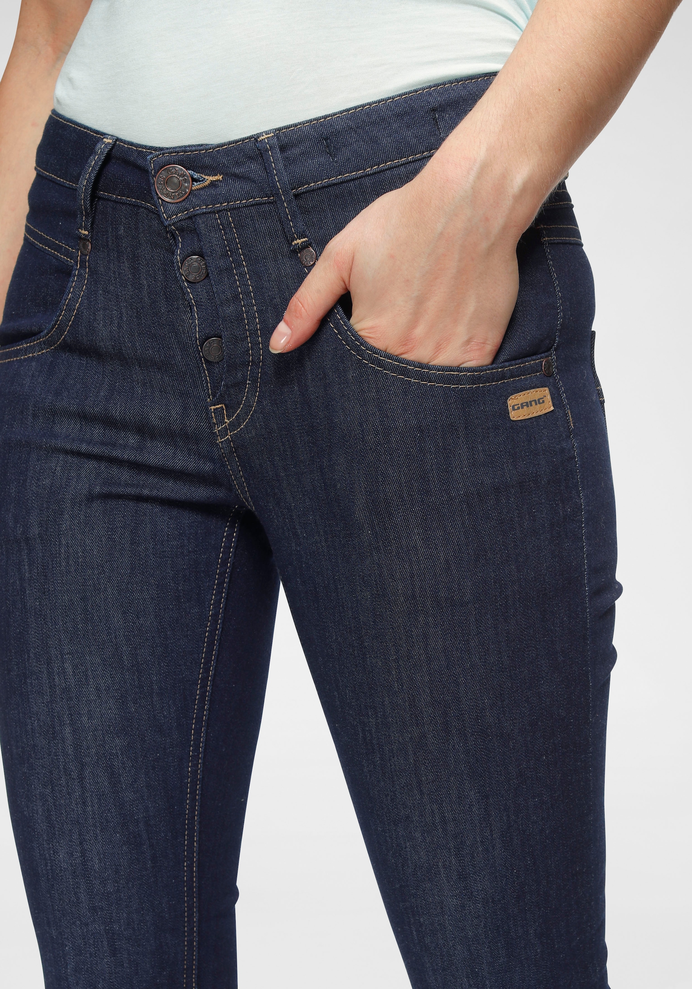 GANG Skinny-fit-Jeans »94Medina«, mit stylischer halb offener Knopfleiste  kaufen | I'm walking