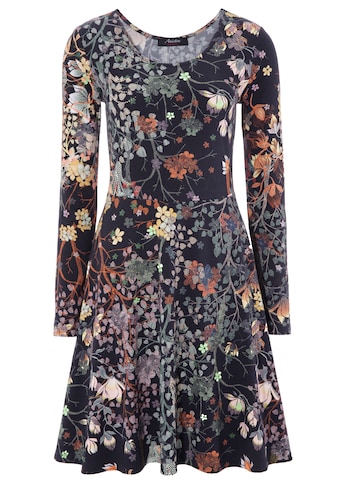 Aniston CASUAL Jerseykleid, mit Blumendruck oder in uni Schwarz kaufen