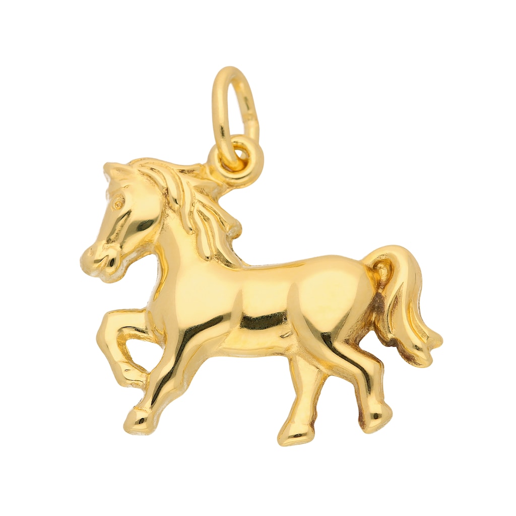 Adelia´s Kettenanhänger 585 Gold Anhänger Pferd 585 Gold Goldschmuck für Damen