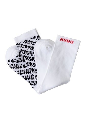 Socken »2P RS LOGO ALLOVER C«, (Packung, 2 Paar, 2er), mit HUGO Schriftzug
