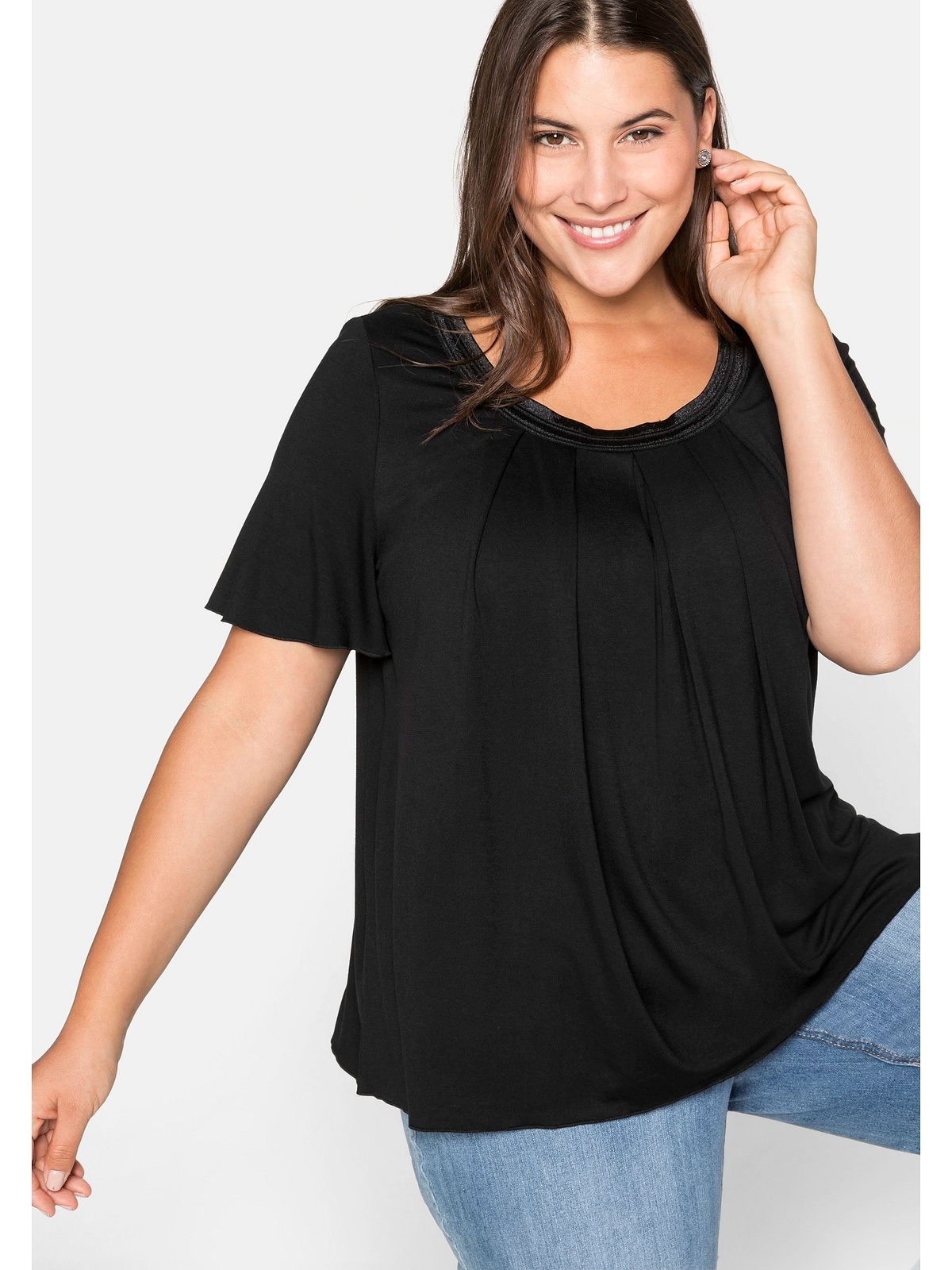 Sheego T-Shirt »Große Größen«, in A-Linie Blende mit kaufen dekorativer