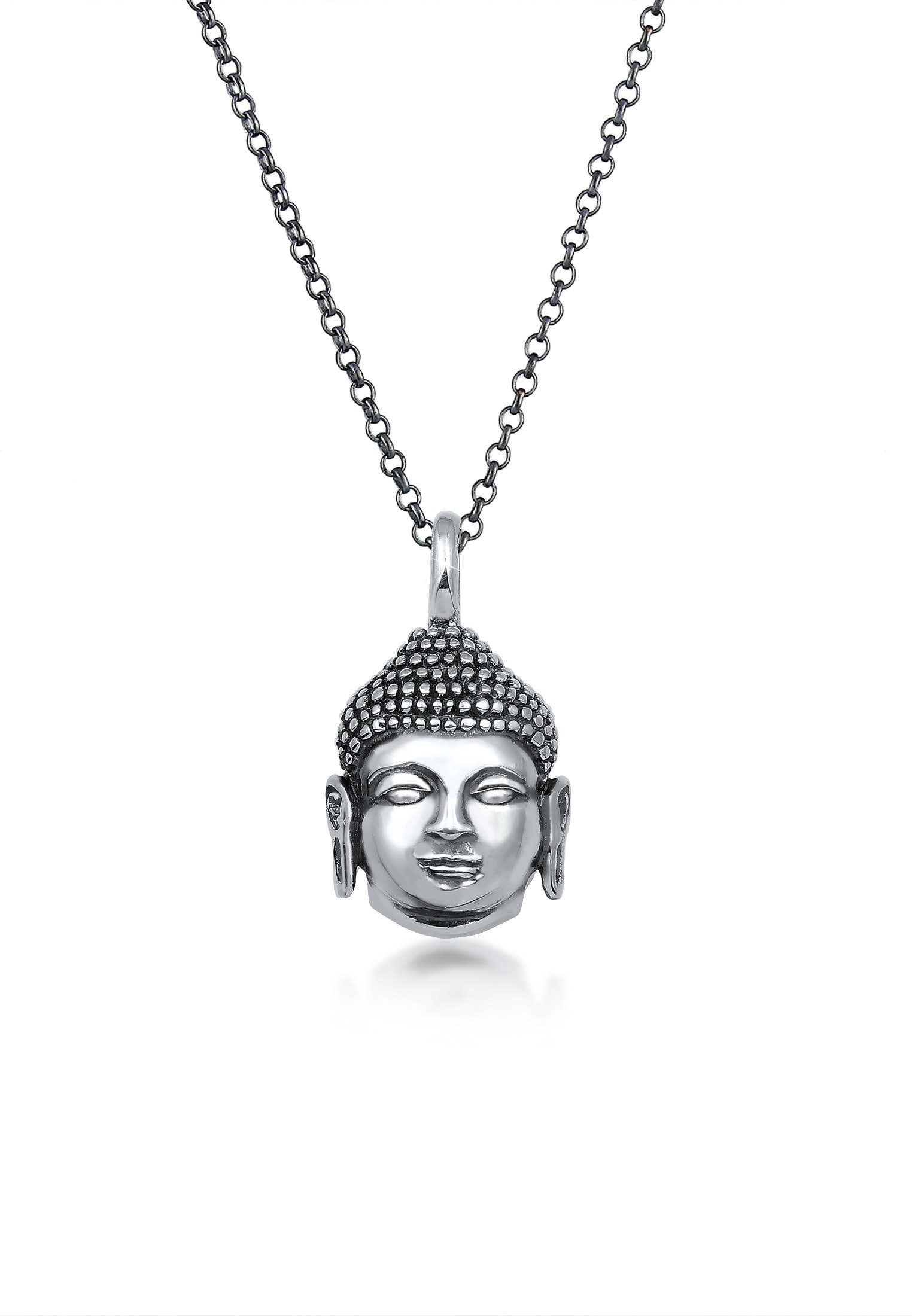 »Herren 925 Anhänger Kette Kopf kaufen Kuzzoi Silber« | I\'m walking Lange Oxidiert Buddha