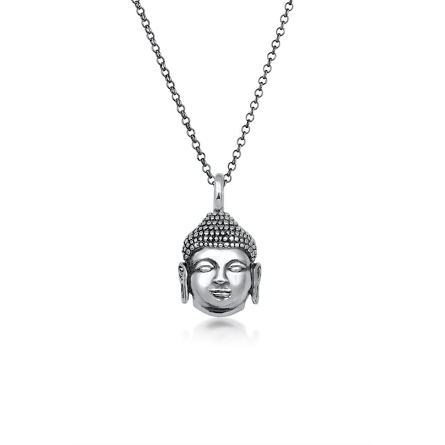 Kuzzoi Lange Kette »Herren Anhänger Buddha Kopf Oxidiert 925 Silber« kaufen  | I\'m walking