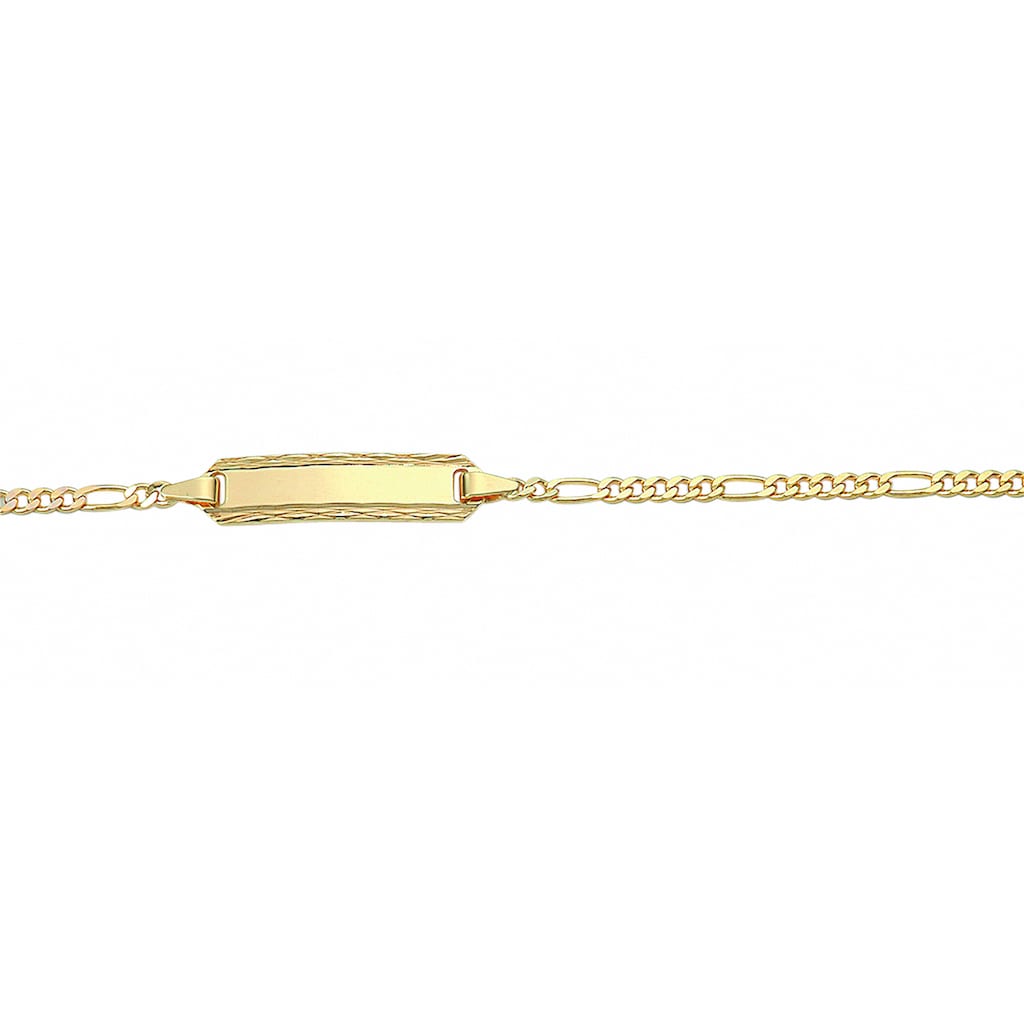 Adelia´s Goldarmband Damen Goldschmuck 585 Gold Figaro Armband 14 cm 585 Gold Figarokette Goldschmuck für Damen
