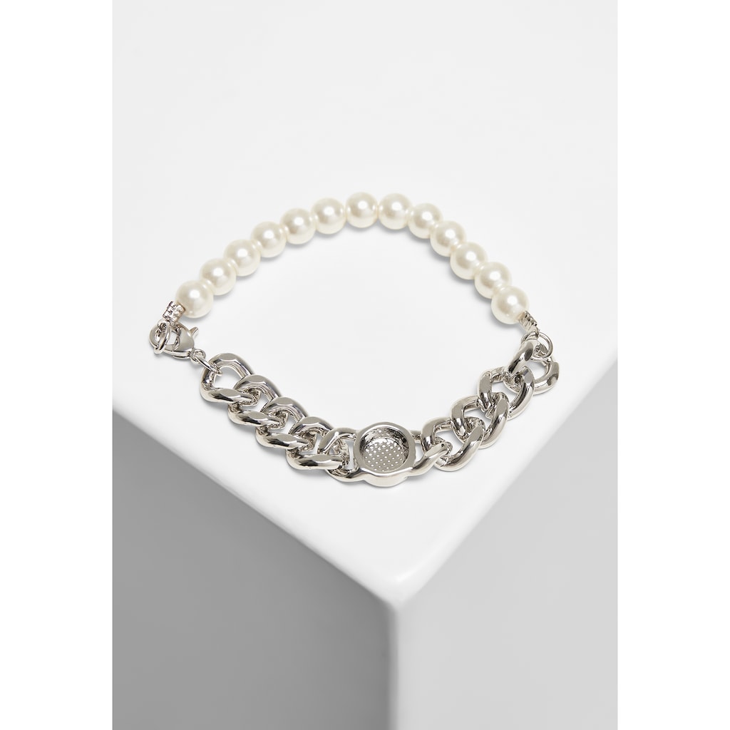 URBAN CLASSICS Schmuckset Accessoires Pearl Flat Chain Bracelet (1 tlg.)