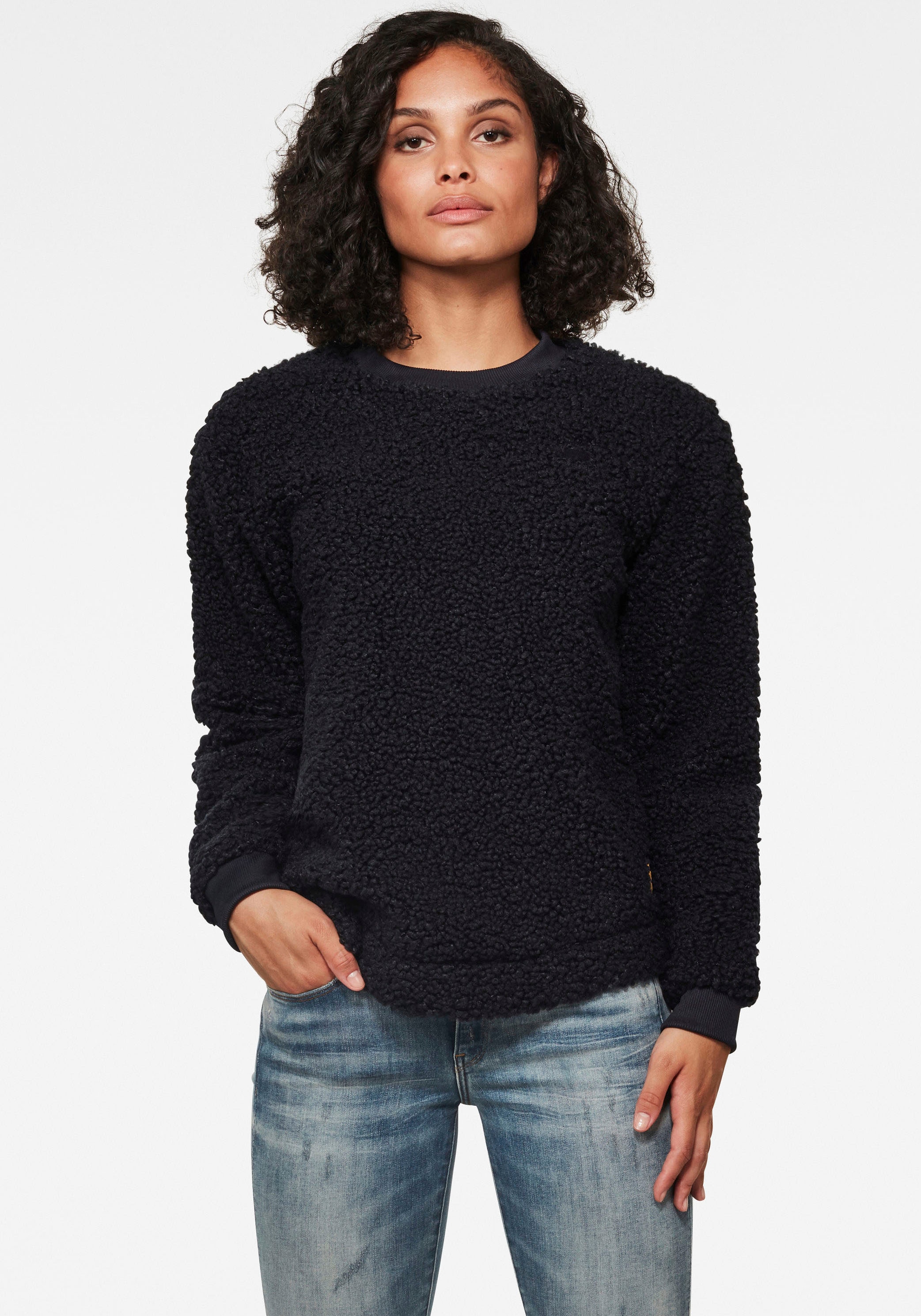 G Star Raw Sweatshirt Carley In Kuscheliger Optik Online Imwalking De