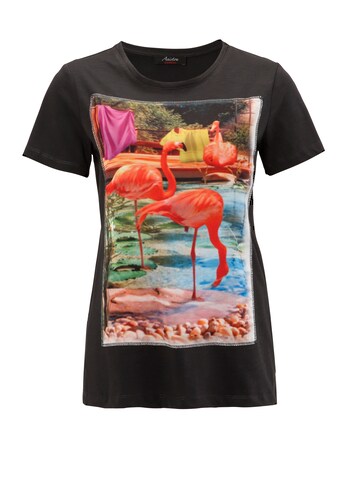 Aniston CASUAL T-Shirt, bunte, leicht glänzende Applikation mit Flamingos kaufen