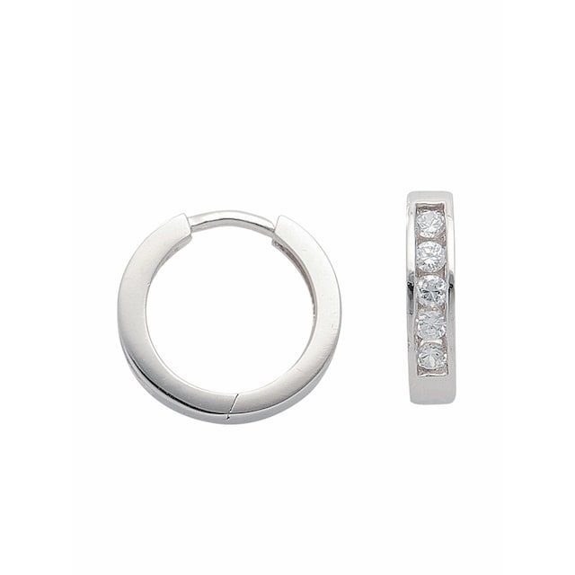 Adelia´s Paar Ohrhänger »925 Silber Ohrringe Creolen mit Zirkonia Ø 14,1  mm«, mit Zirkonia Silberschmuck für Damen kaufen | I\'m walking