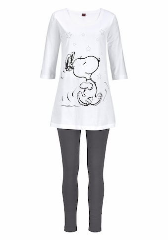 Peanuts Pyjama, (2 tlg., 1 Stück), mit Leggings und legerem Shirt mit Snoopy Druck kaufen