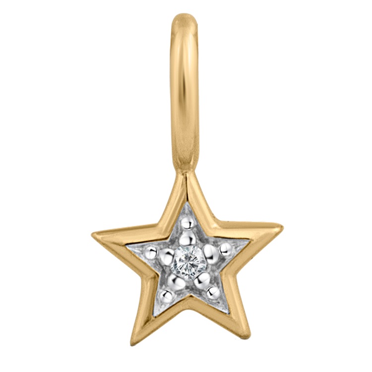 Kettenanhänger »585 Gold gelb zweifarbig Stern Brillant 0,005ct.«