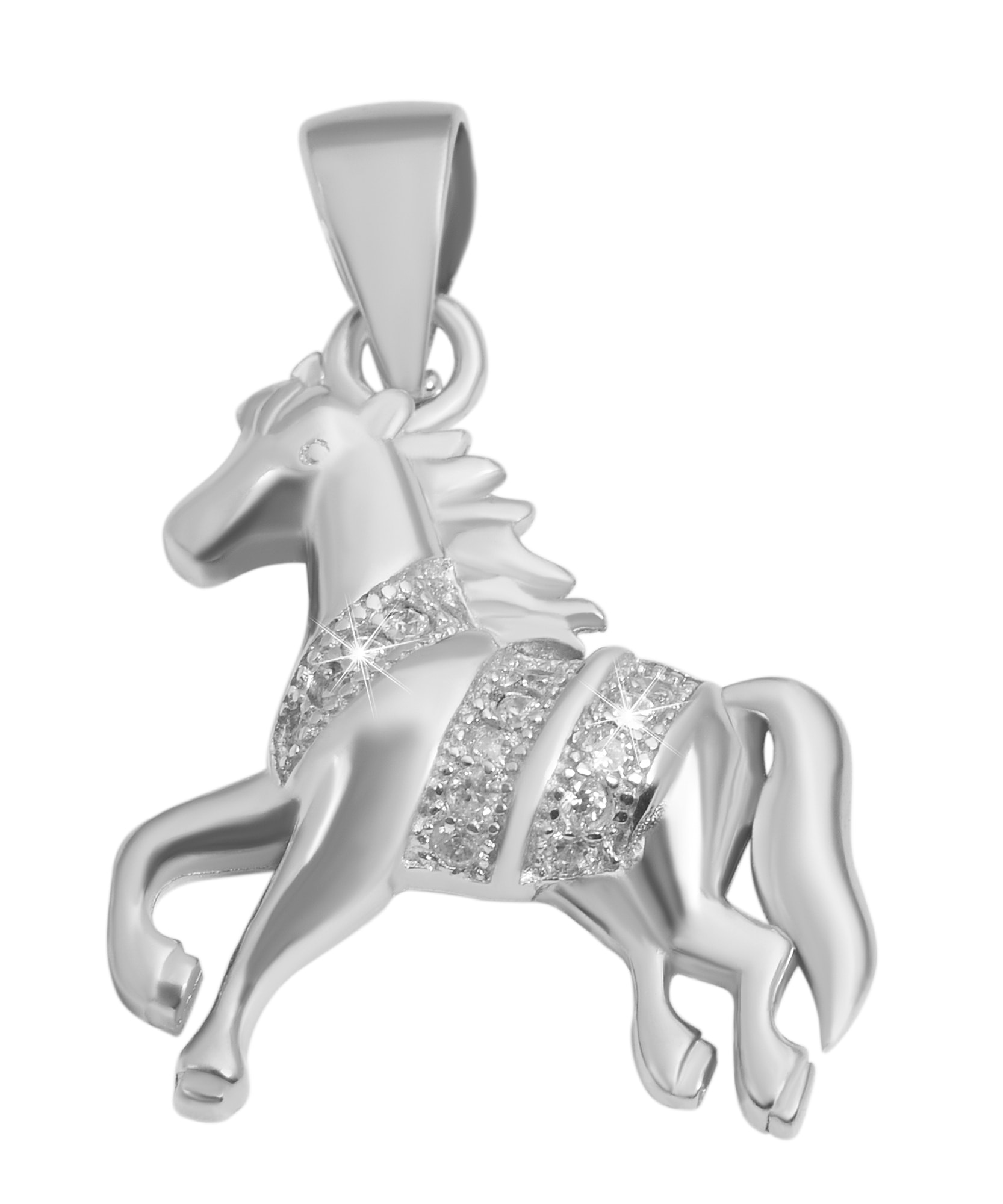 Adelia´s Kettenanhänger Anhänger Pferd Zirkonia Silber aus mit 925