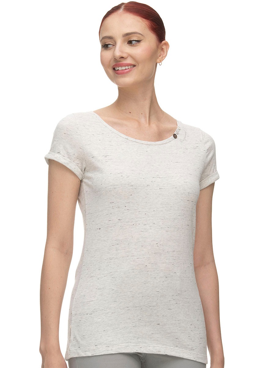 Ragwear Rundhalsshirt »FLORAH A ORGANIC GOTS«, Mit Zierknöpfen in natürlicher Holz-Optik kaufen