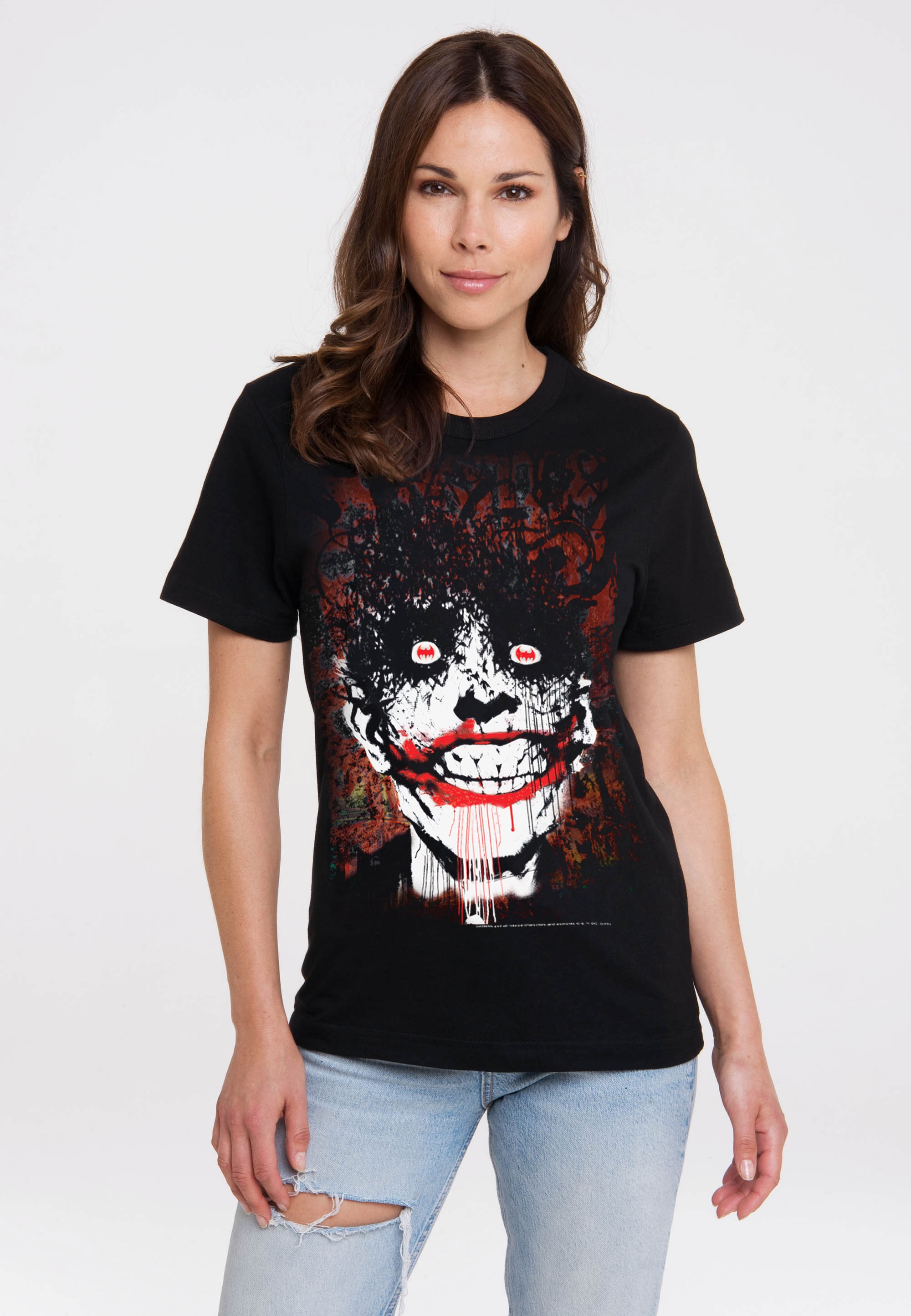 LOGOSHIRT T-Shirt »Batman - Joker walking Graffiti«, Bats bestellen Superschurken- I\'m | Print mit coolem