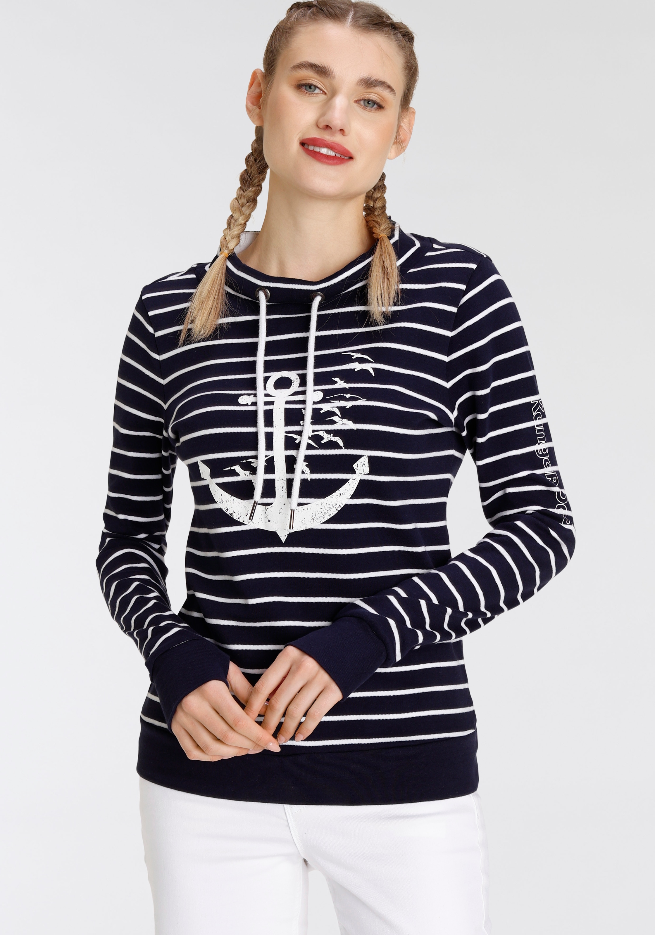 KangaROOS Sweatshirt, mit sportlichem Stehkragen und maritimen Druck  shoppen