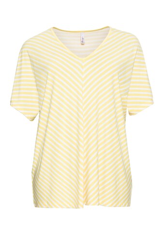 Sheego Oversize-Shirt »Shirt«, mit Streifenmix und tiefem V-Ausschnitt kaufen