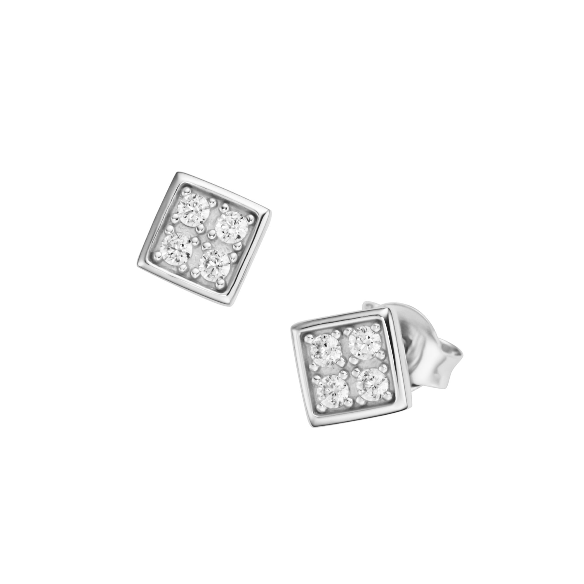 GIORGIO MARTELLO MILANO Paar Ohrstecker »carréförmig mit weißen oder  schwarzen Steinen, Silber 925« online kaufen | I\'m walking