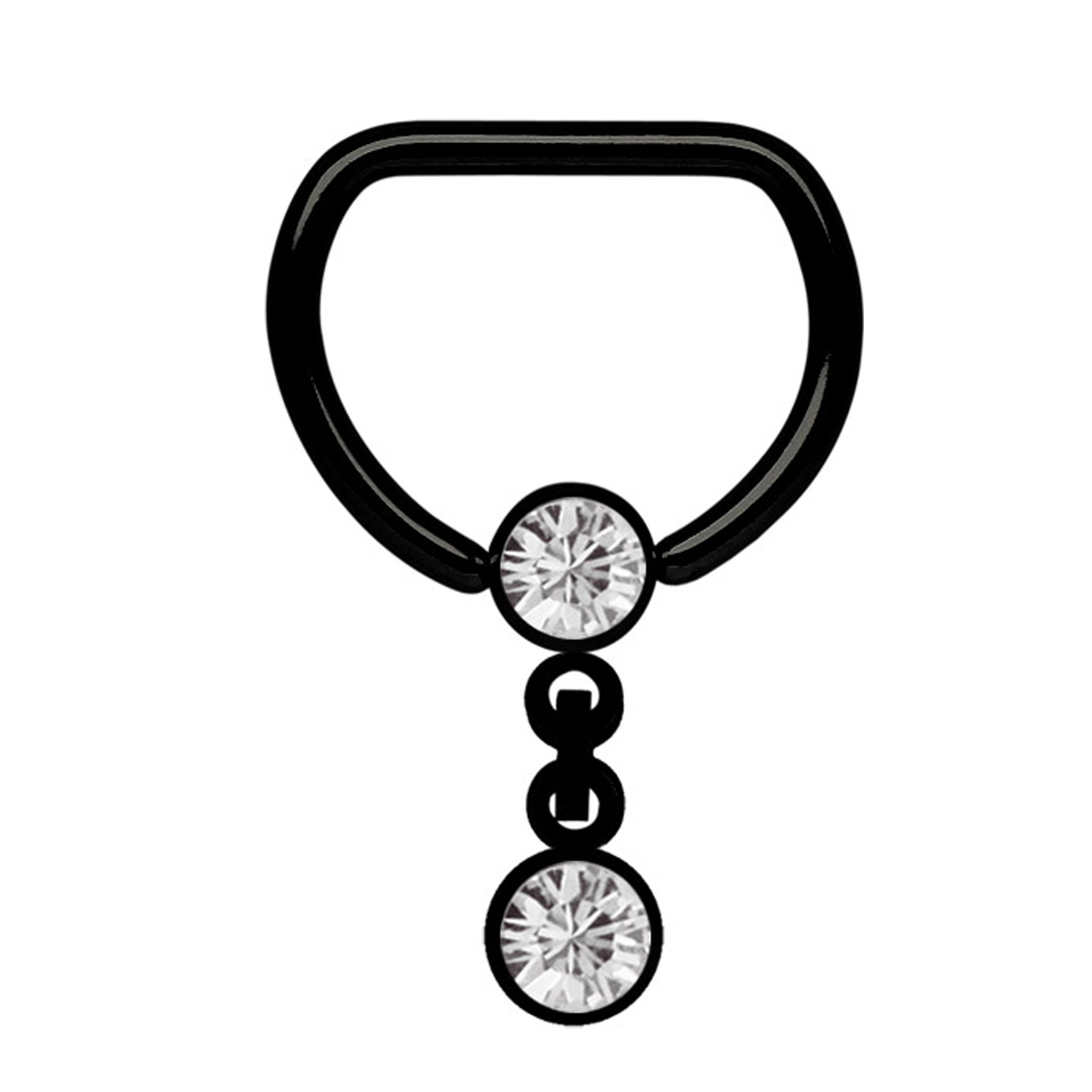 Adelia´s Brustwarzenpiercing »Brustpiercing«, Stahl D-Ring BCR PVD schwarz mit Kette kaufen