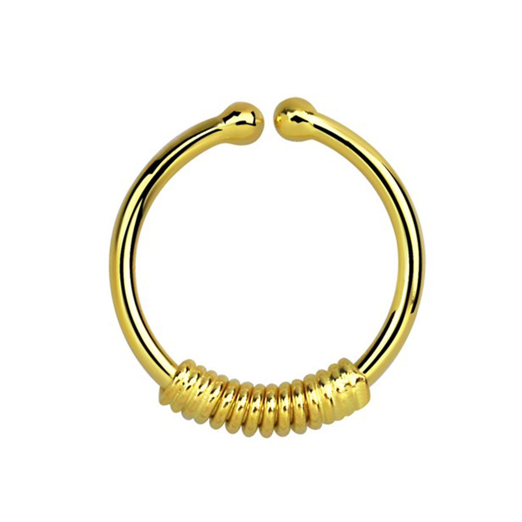 Adelia´s Nasenpiercing Piercing  Nasenpiercing Klemmring aus 925 Silber 18kt. vergoldet mit Spirale