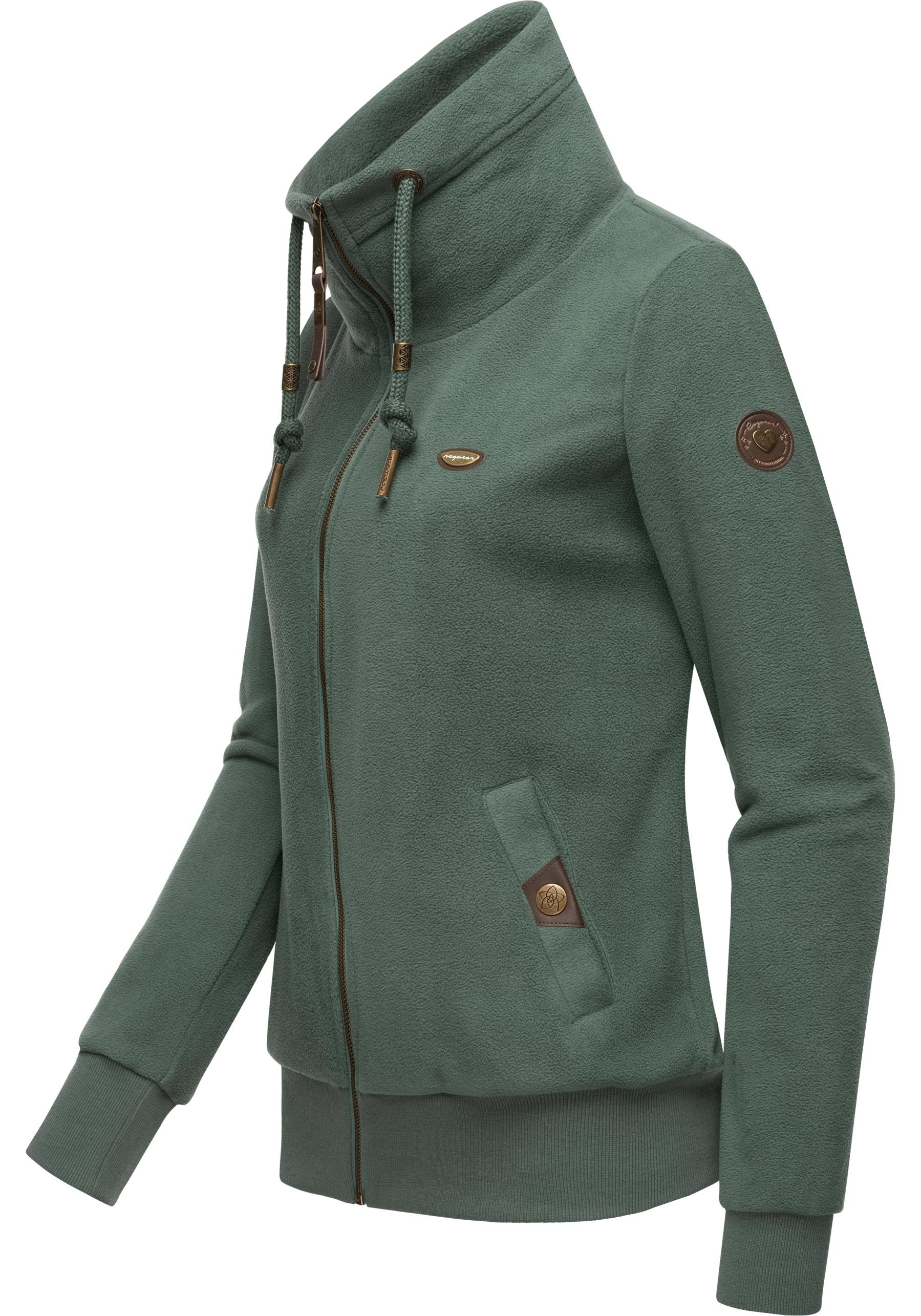 weicher Solid«, Kordeln mit Zip-Sweater kaufen walking I\'m | Zip »Rylie Fleece Ragwear online Sweatjacke Fleece