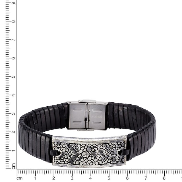 NOX Armband »Leder schwarz Edelstahl« kaufen | I'm walking
