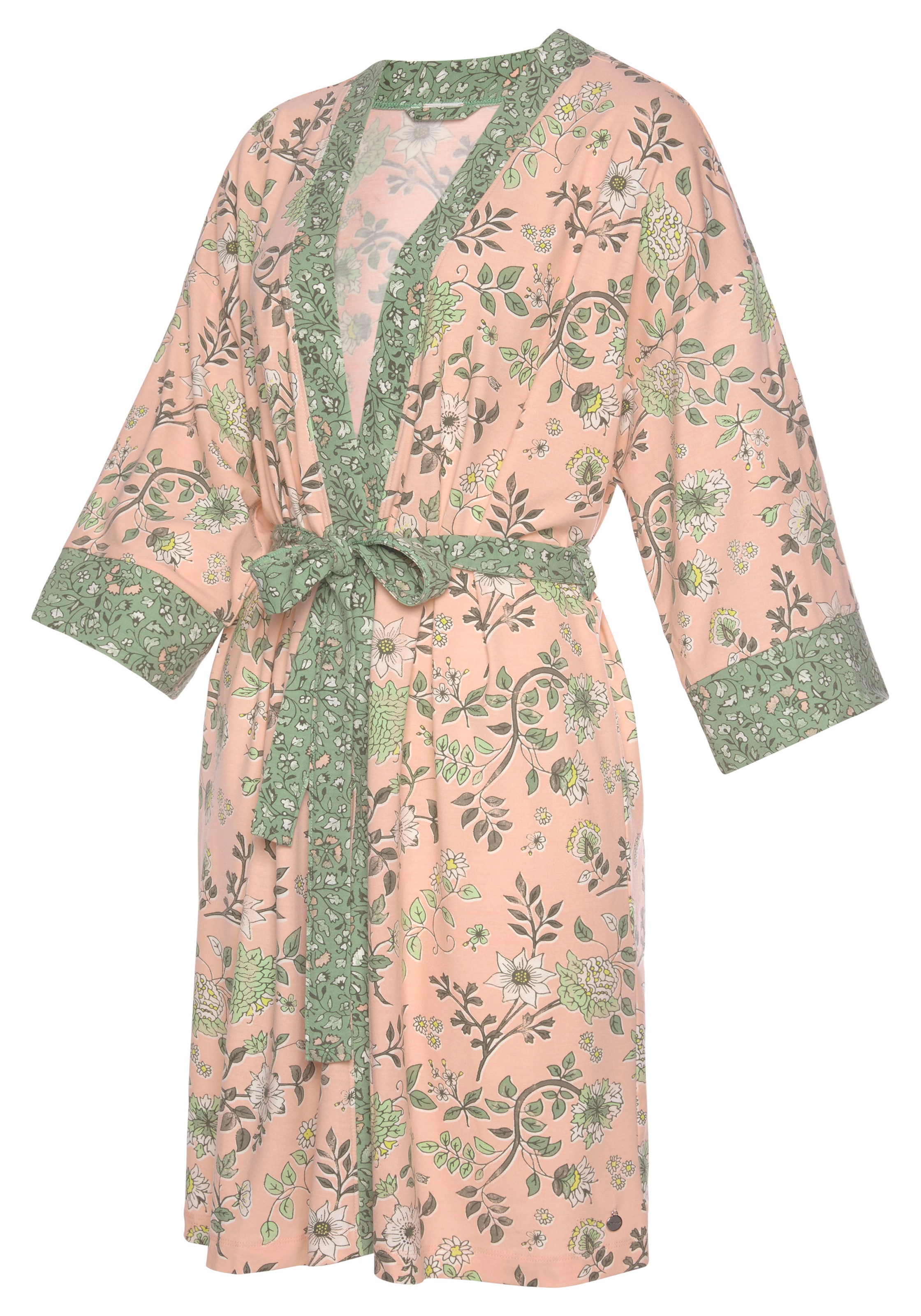 Blumen auf mit Kimono, & Rechnung Allover-Druck LASCANA Wäsche bestellen