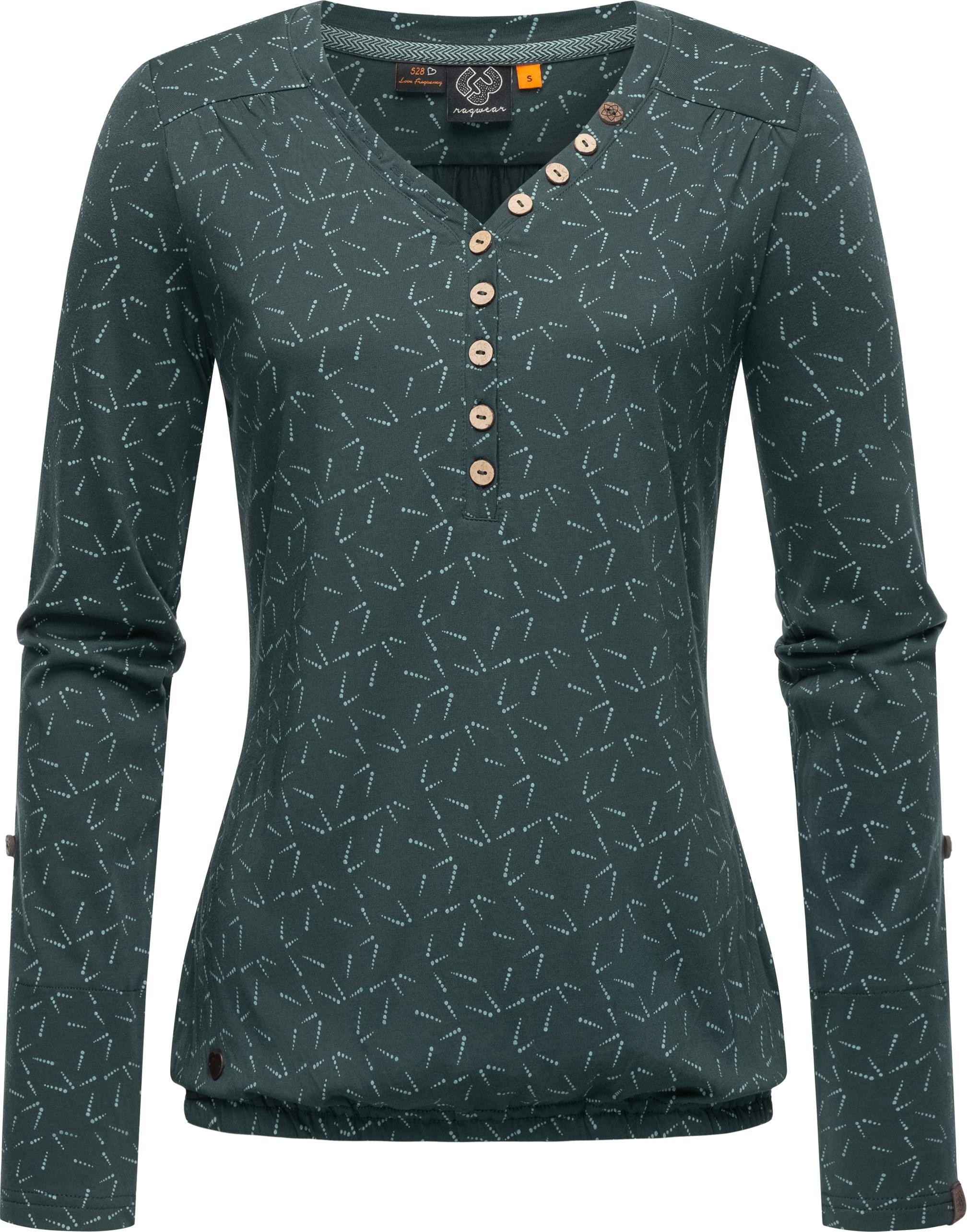 Ragwear Langarmshirt »Pinchi Dots«, Knöpfen Stylisches I\'m mit | kaufen walking Longsleeve Damen online