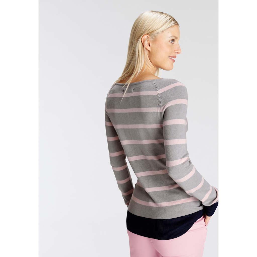 DELMAO Streifenpullover, mit maritimen Details --NEUE MARKE!