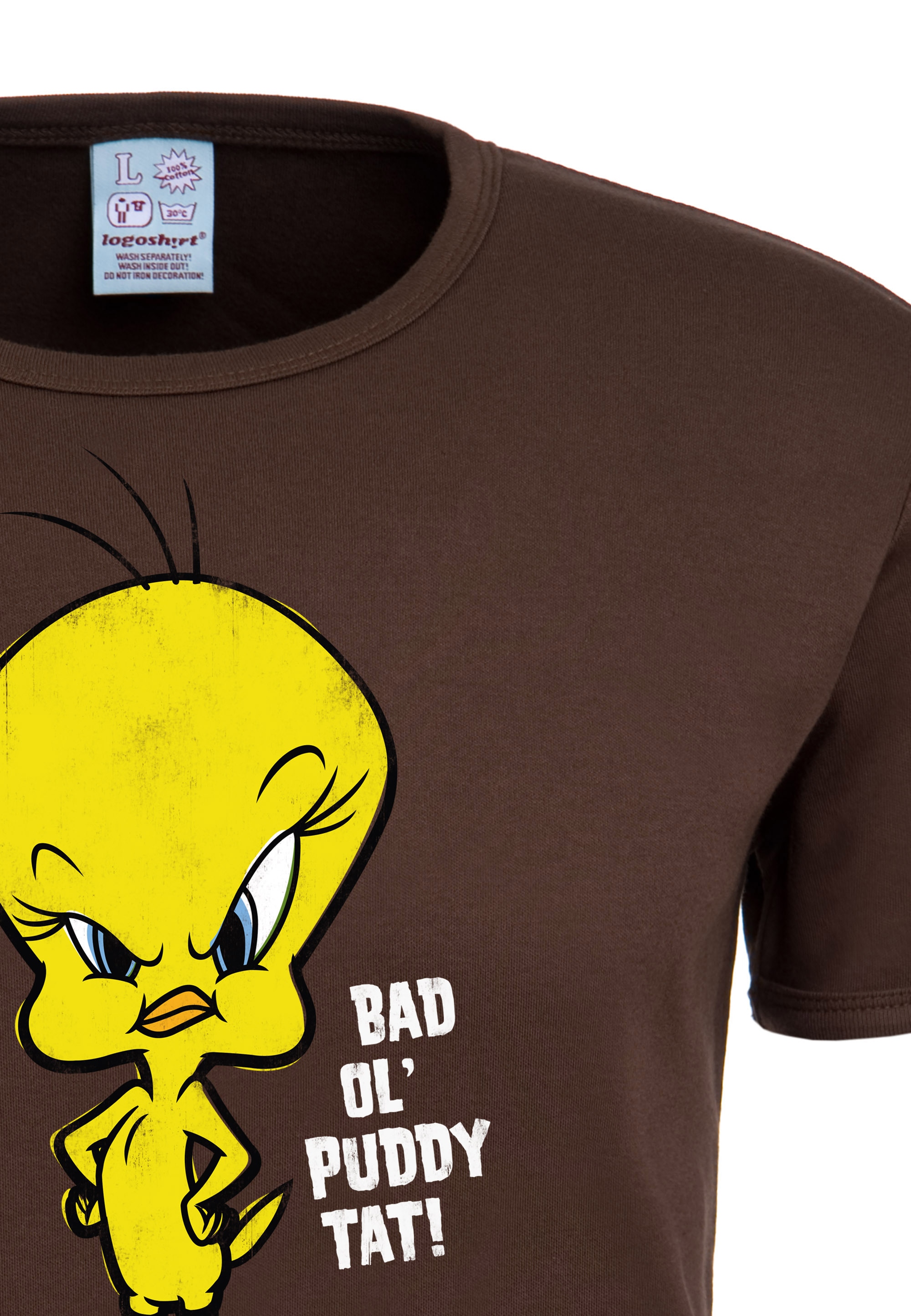 | T-Shirt Tunes mit – walking Originaldesign I\'m Tweety«, LOGOSHIRT »Looney lizenzierten bestellen