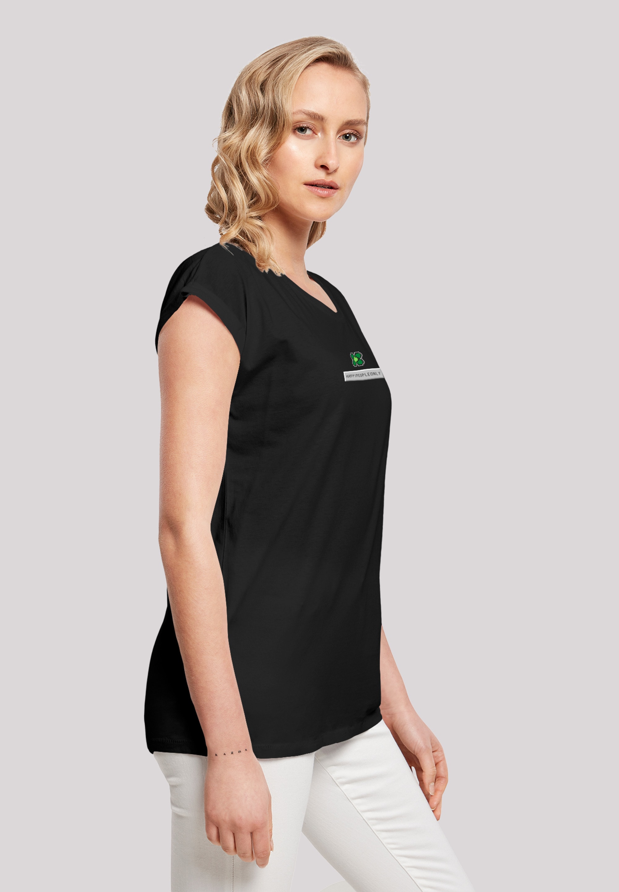F4NT4STIC T-Shirt I\'m Print Year | Pixel »Silvester New Happy walking shoppen Kleeblatt«