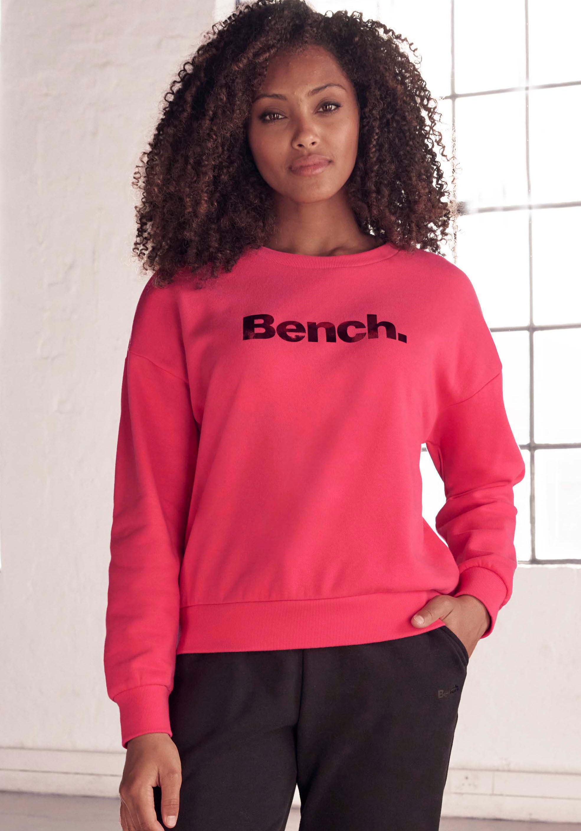 Loungewear, I\'m Sweatshirt Bench. walking »-Loungeshirt«, mit | Logodruck, Loungeanzug online glänzendem