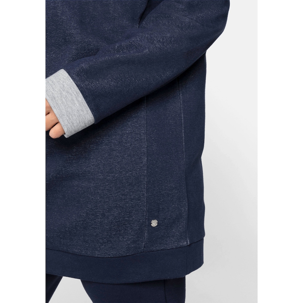 Sheego Sweatshirt Große Größen mit weitem Kragen und Kontrastdetails