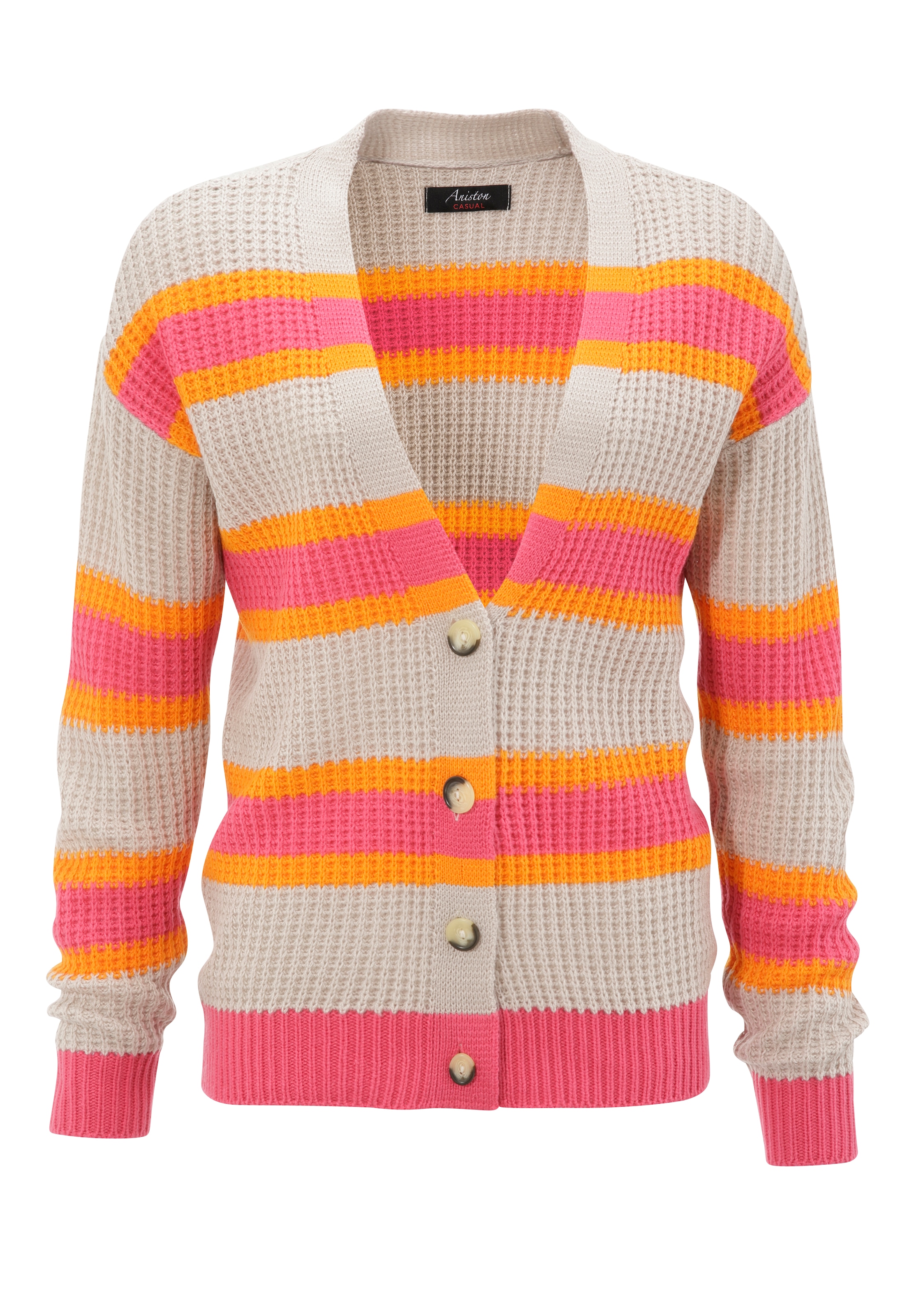 Aniston CASUAL Strickjacke, im farbenfrohem Streifen-Dessin shoppen