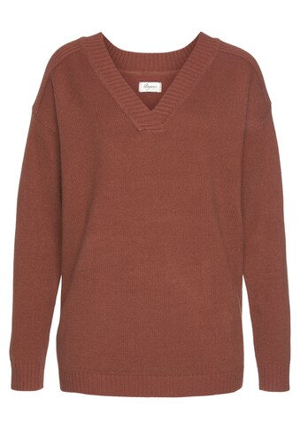 Boysen's V-Ausschnitt-Pullover, Ripp-Details  NEUE KOLLEKTION kaufen