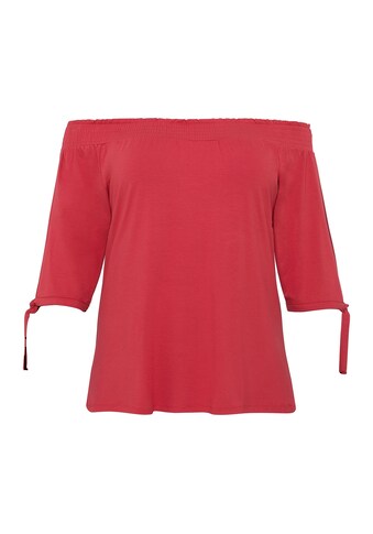 Sheego T-Shirt »Carmenshirt«, mit Smokeinsatz kaufen