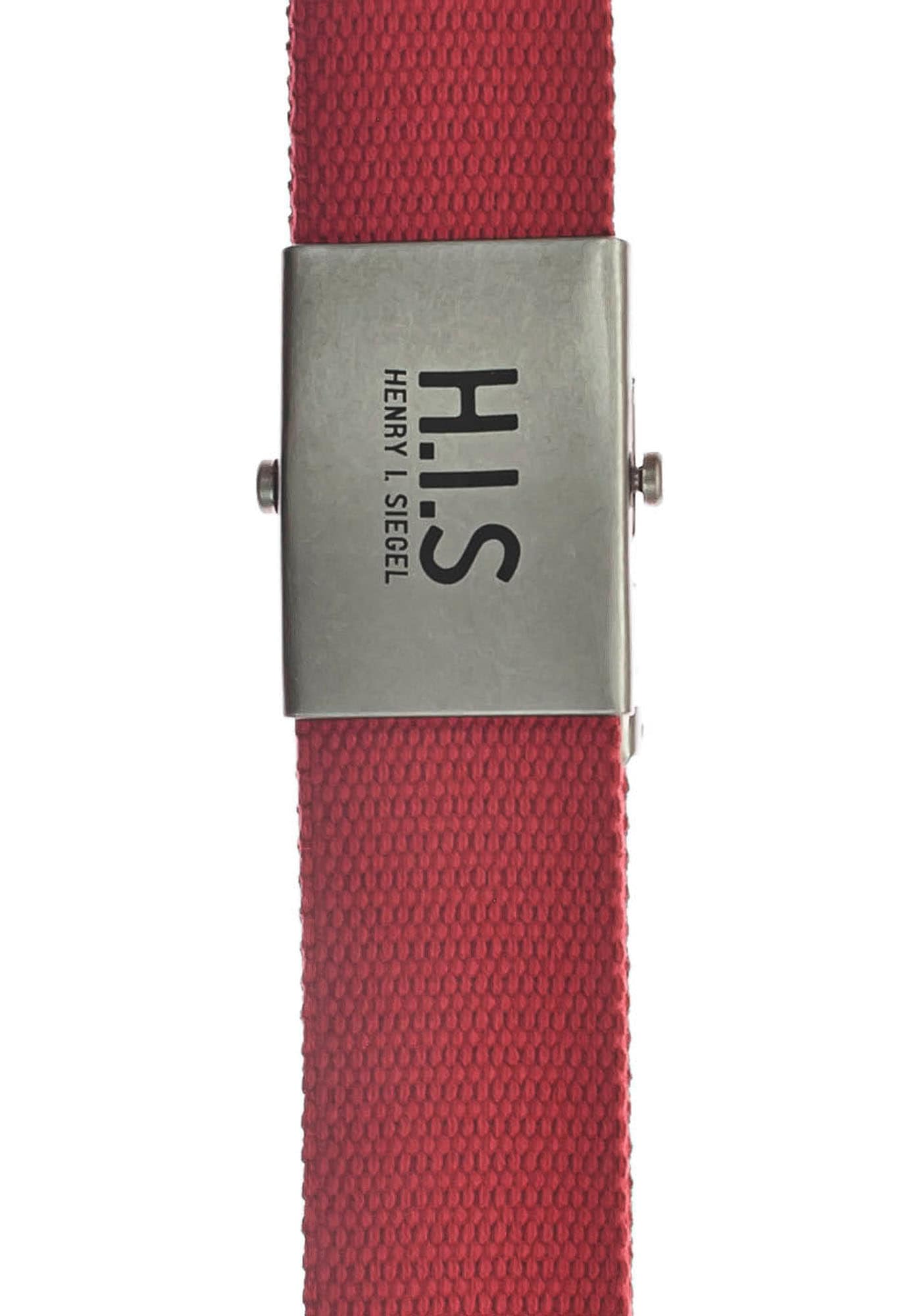 H.I.S Stoffgürtel, Bandgürtel mit Koppelschließe Onlineshop der I\'m Logo auf im walking | H.I.S