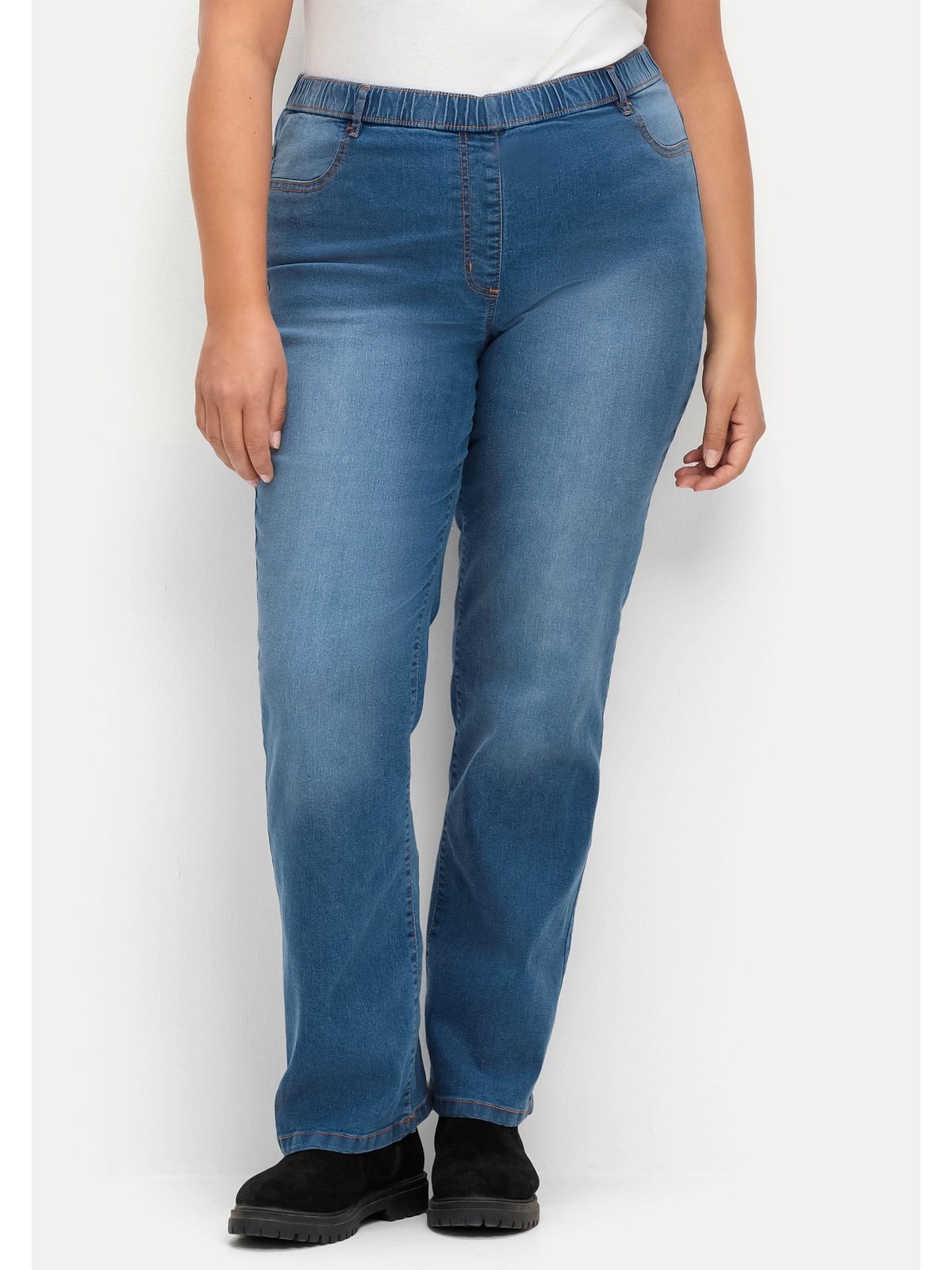 Sheego Bootcut-Jeans »Große Größen«, mit Komfortbund und Used-Effekten  online kaufen | I'm walking