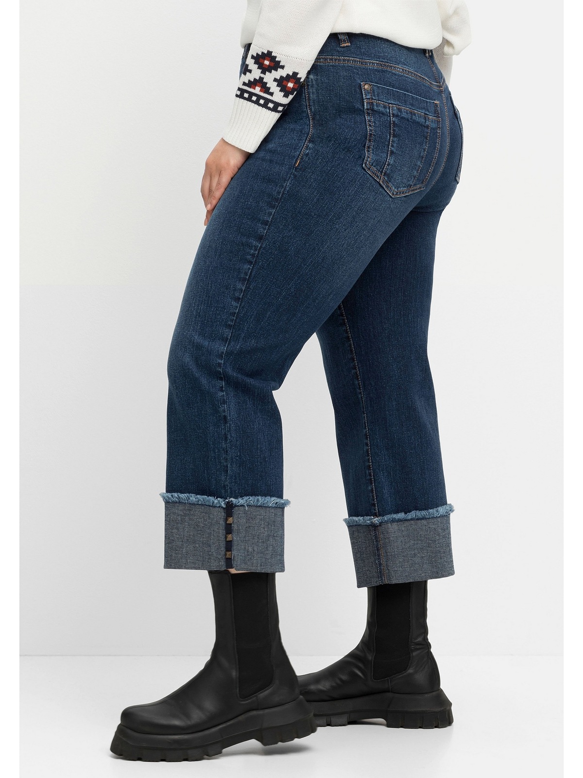 Sheego 7/8-Jeans bestellen Saum-Umschlag Denim, aus breitem Größen«, mit »Große
