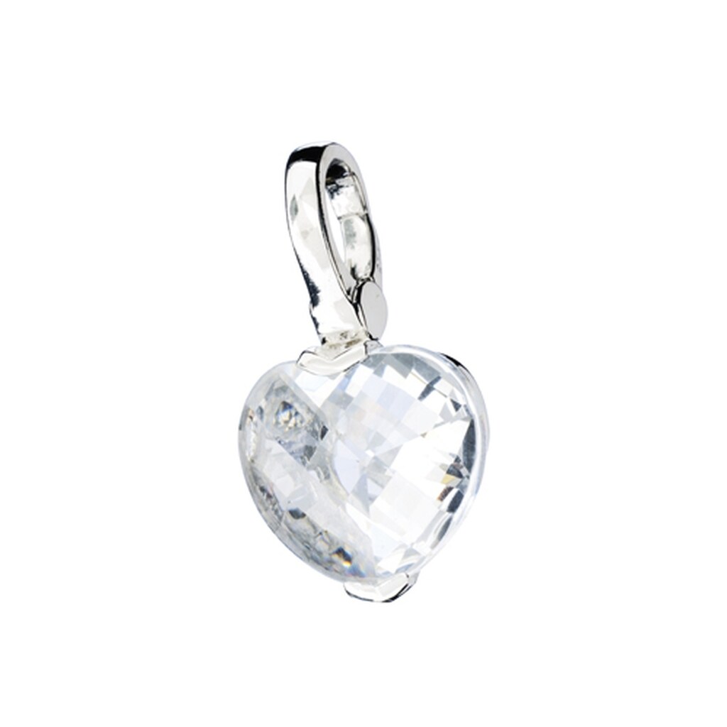 GIORGIO MARTELLO MILANO Charm Herz mit Zirkonia-Herz Silber 925 GIORGIO MARTELLO MILANO Charm Herz mit Zirkonia-Herz Silber 925