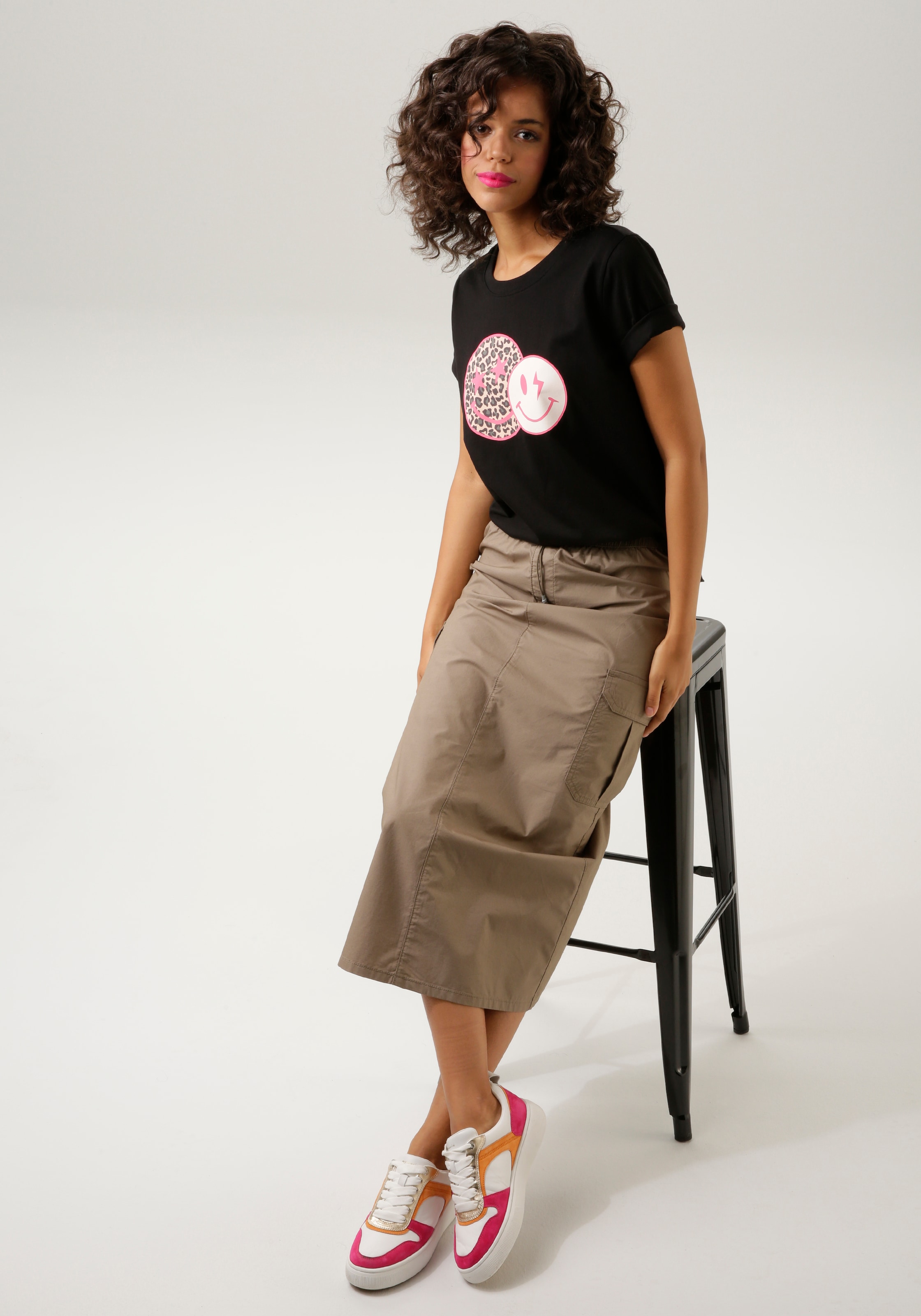 Aniston CASUAL T-Shirt, mit coolen shoppen | Smileys walking bedruckt I\'m