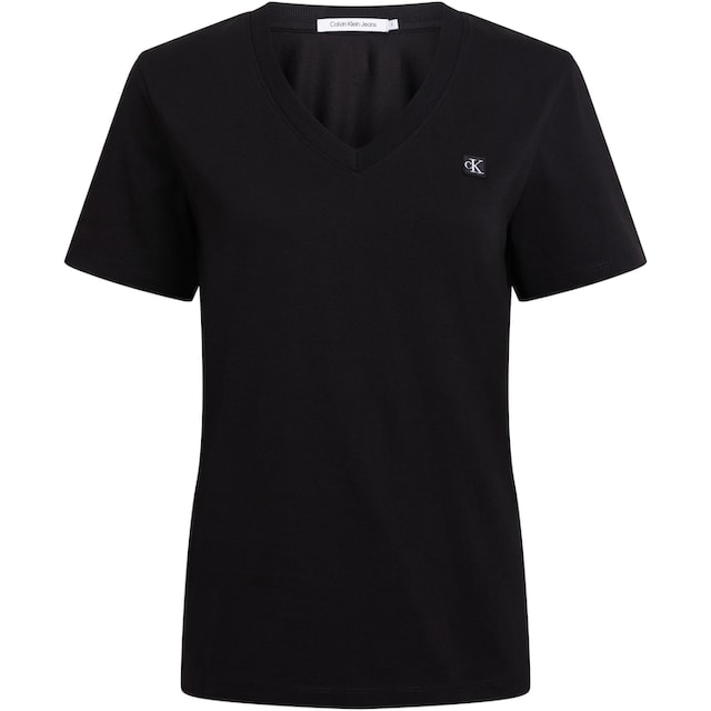Calvin Klein Jeans T-Shirt »CK EMBRO BADGE V-NECK TEE«, mit Logomarkenlabel  bestellen | I\'m walking