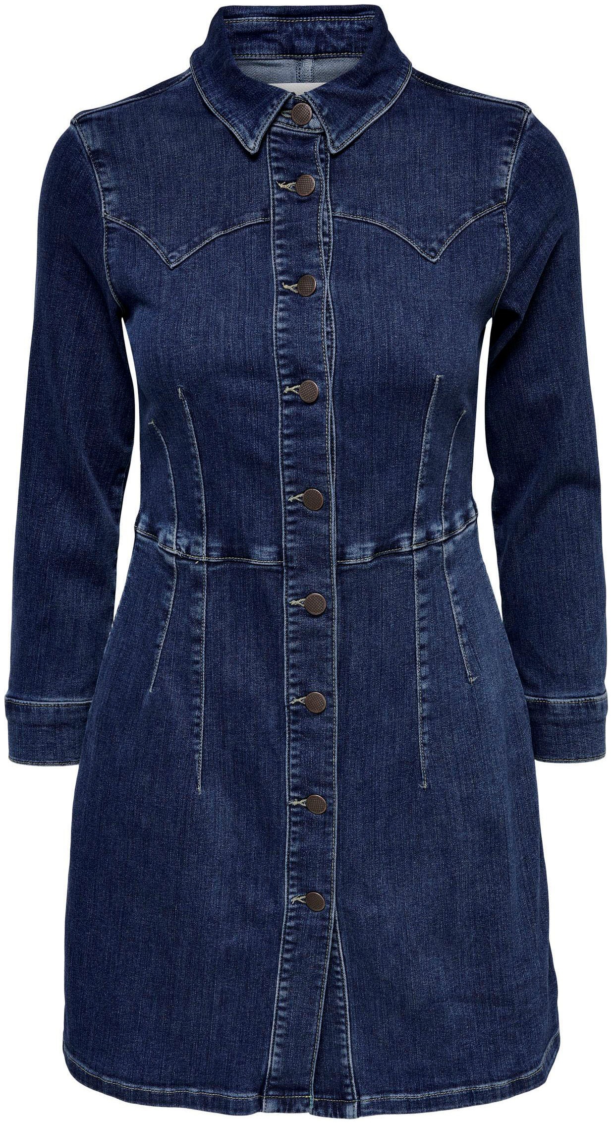 only -  Jeanskleid "ONLRIKA LS STRETCH DNM DRESS CRO"