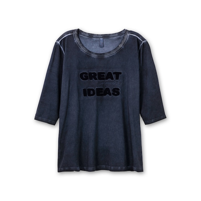 Sheego 3/4-Arm-Shirt »Große Größen«, mit Teddy-Stickerei vorn shoppen