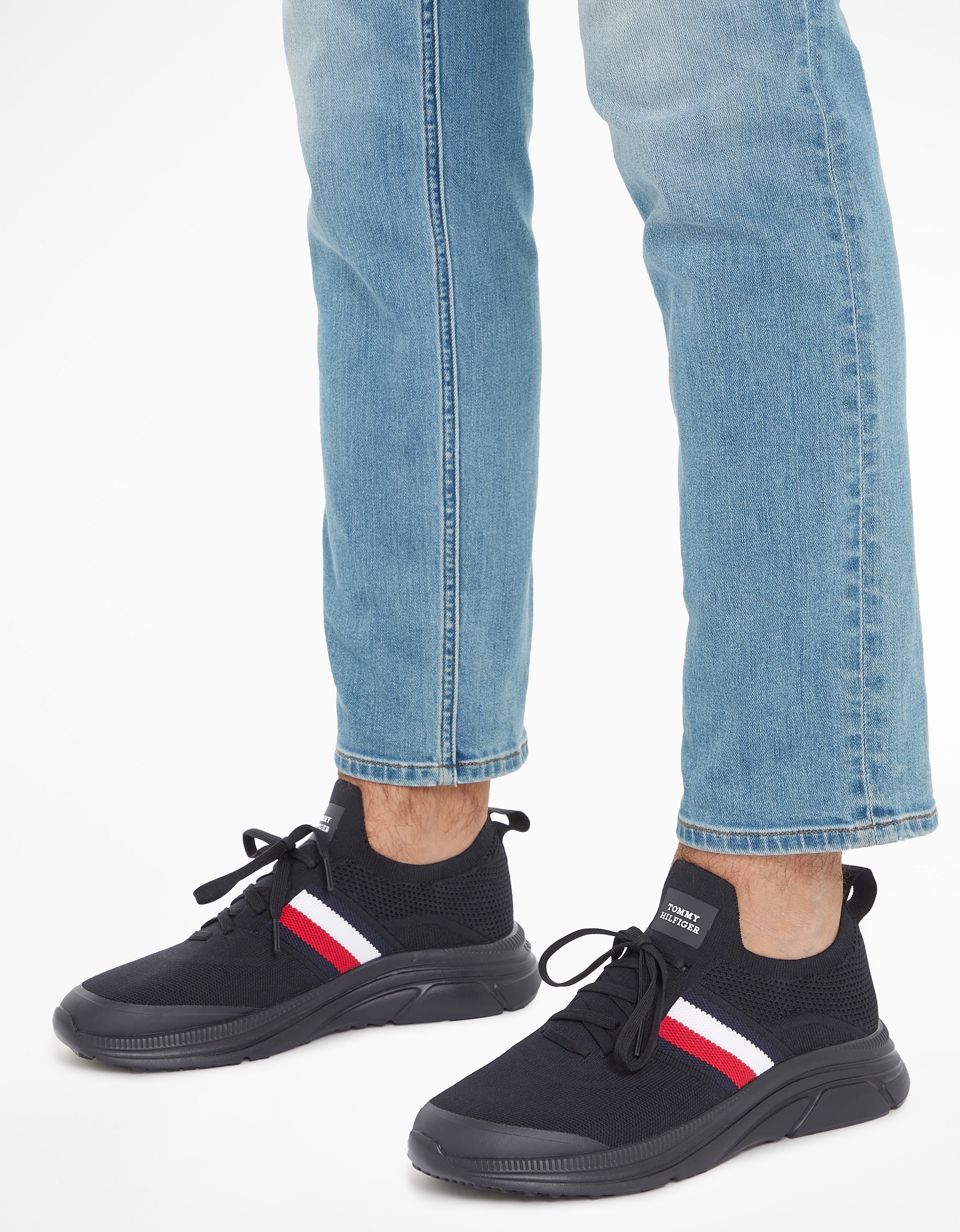 Tommy Hilfiger Slip-On online Sneaker Streifen »MODERN | seitlichen STRIPES kaufen RUNNER I\'m mit KNIT walking ESS«