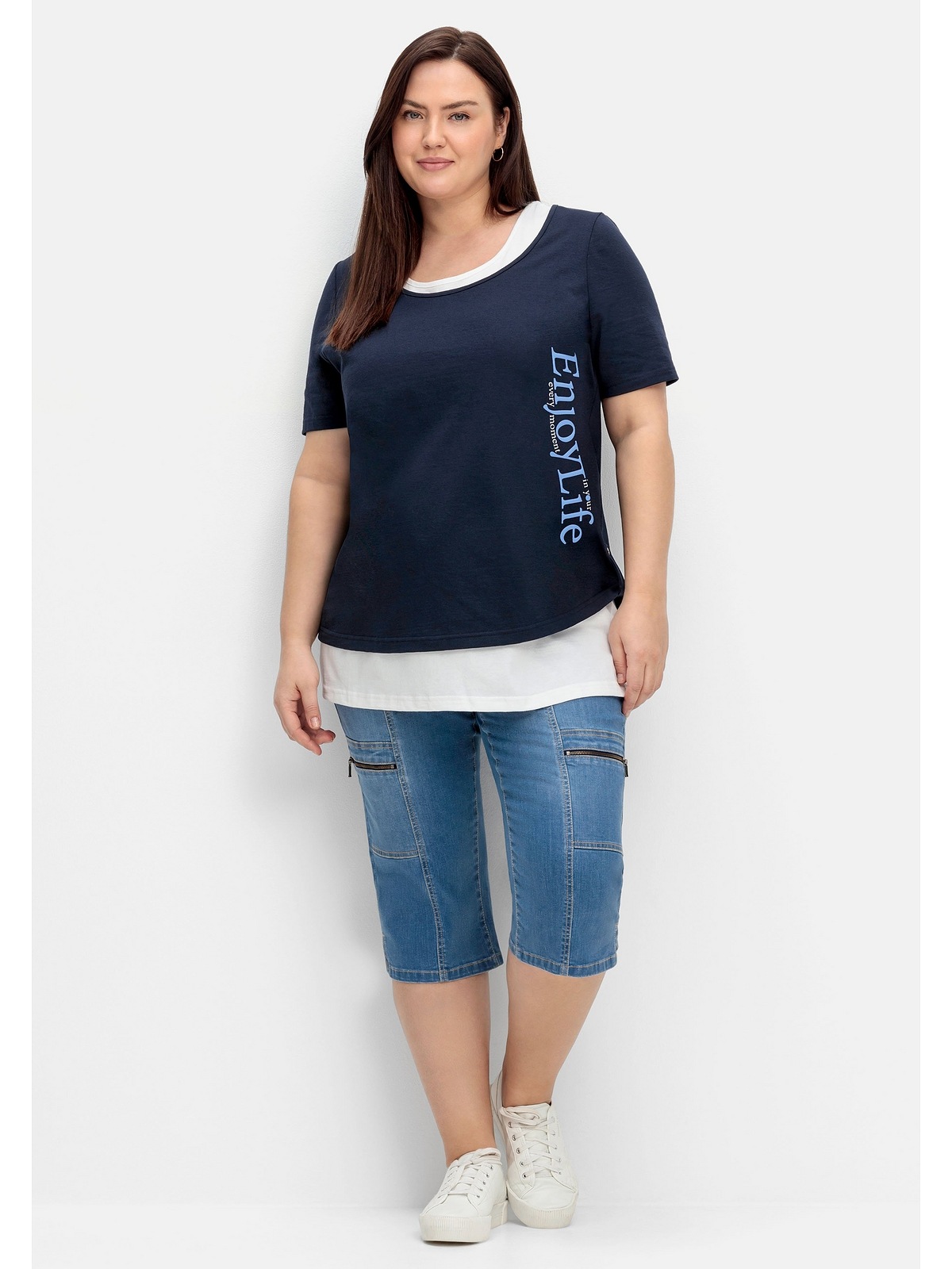Top »Große und | T-Shirt separatem Sheego walking kaufen Wordingprint Größen«, mit I\'m