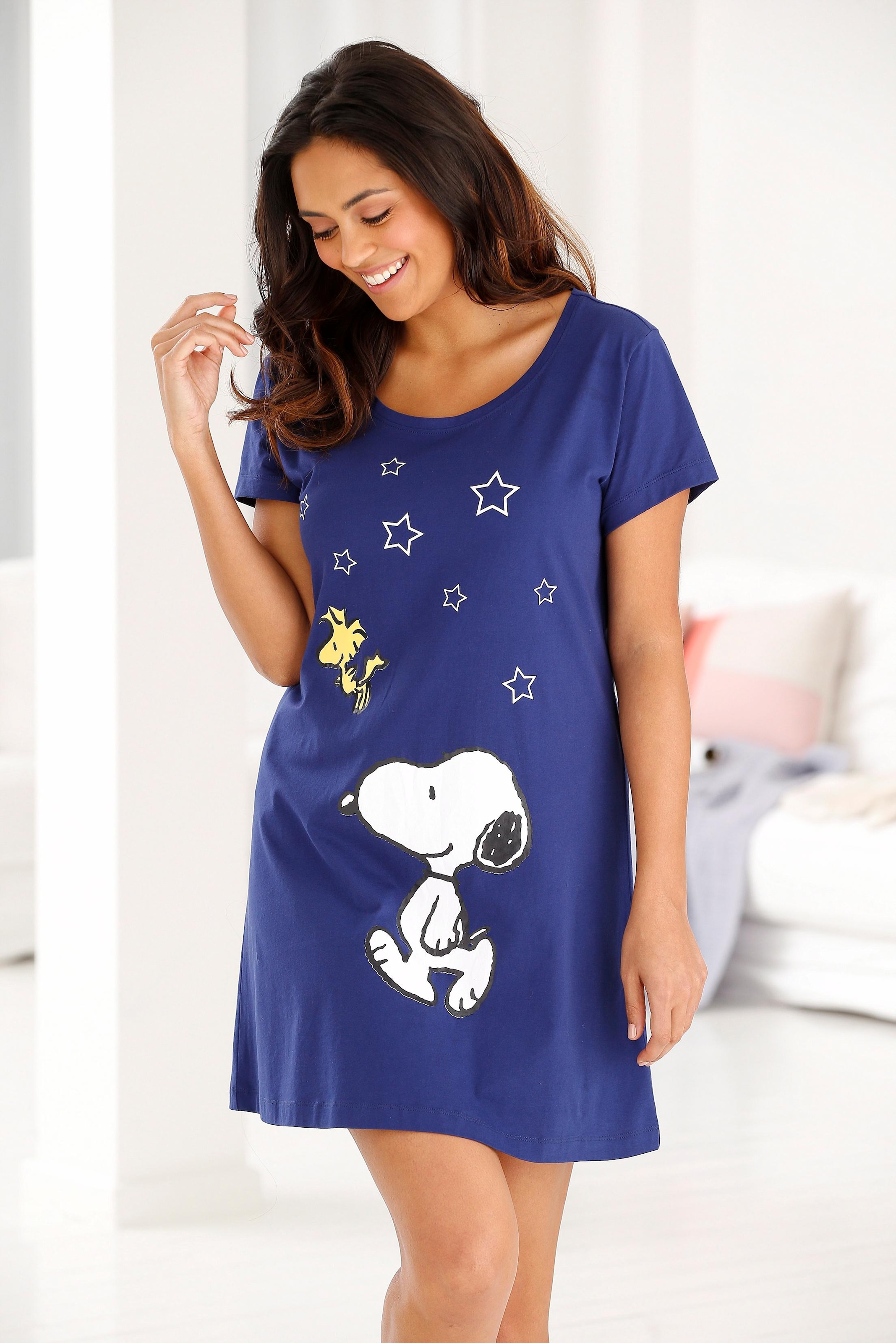 Minilänge Snoopy-Print & bestellen Wäsche Sleepshirt, Peanuts auf Rechnung in mit