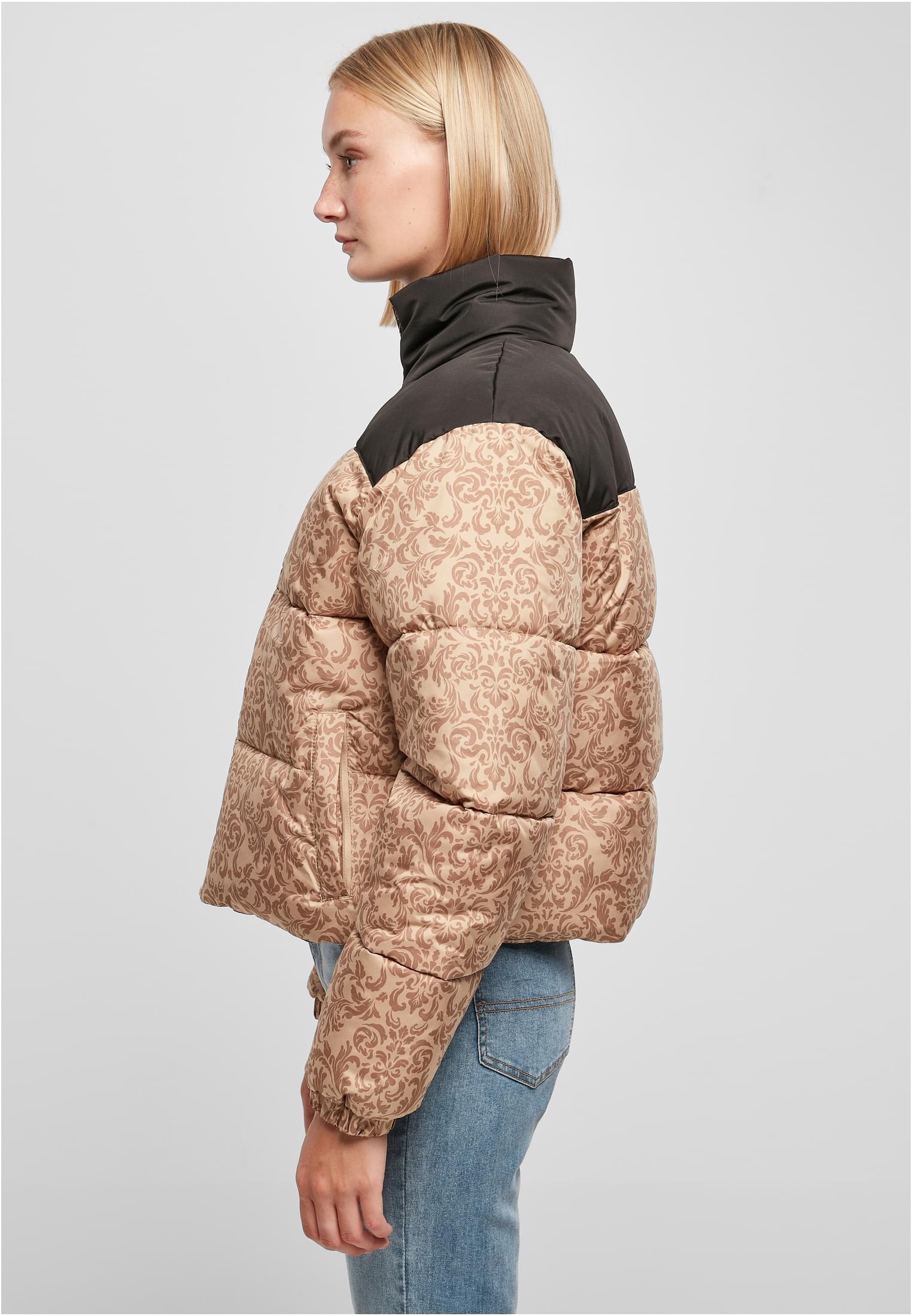 URBAN CLASSICS Winterjacke »Damen Ladies AOP Retro Puffer Jacket«, (1 St.),  ohne Kapuze shoppen