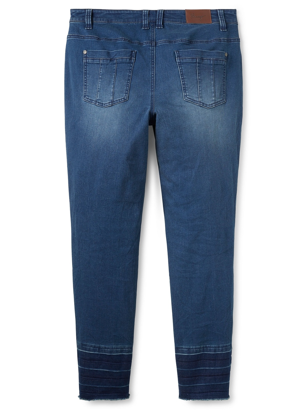 Sheego Stretch-Jeans Große Größen mit Kontrastsaum und Crinkle-Effekt